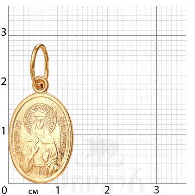 нательная икона святая мученица людмила чешская княгиня, золото 585 пробы красное (артикул 25-111)