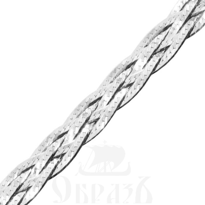 косичка из 5-ти цепочек плетение "монтреаль" серебро 925 пробы с родиевым покрытием (арт. нц 22-027-3 d0,50)